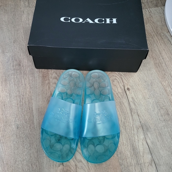 Coach Blue Slide Sandals - Picture 2 of 6